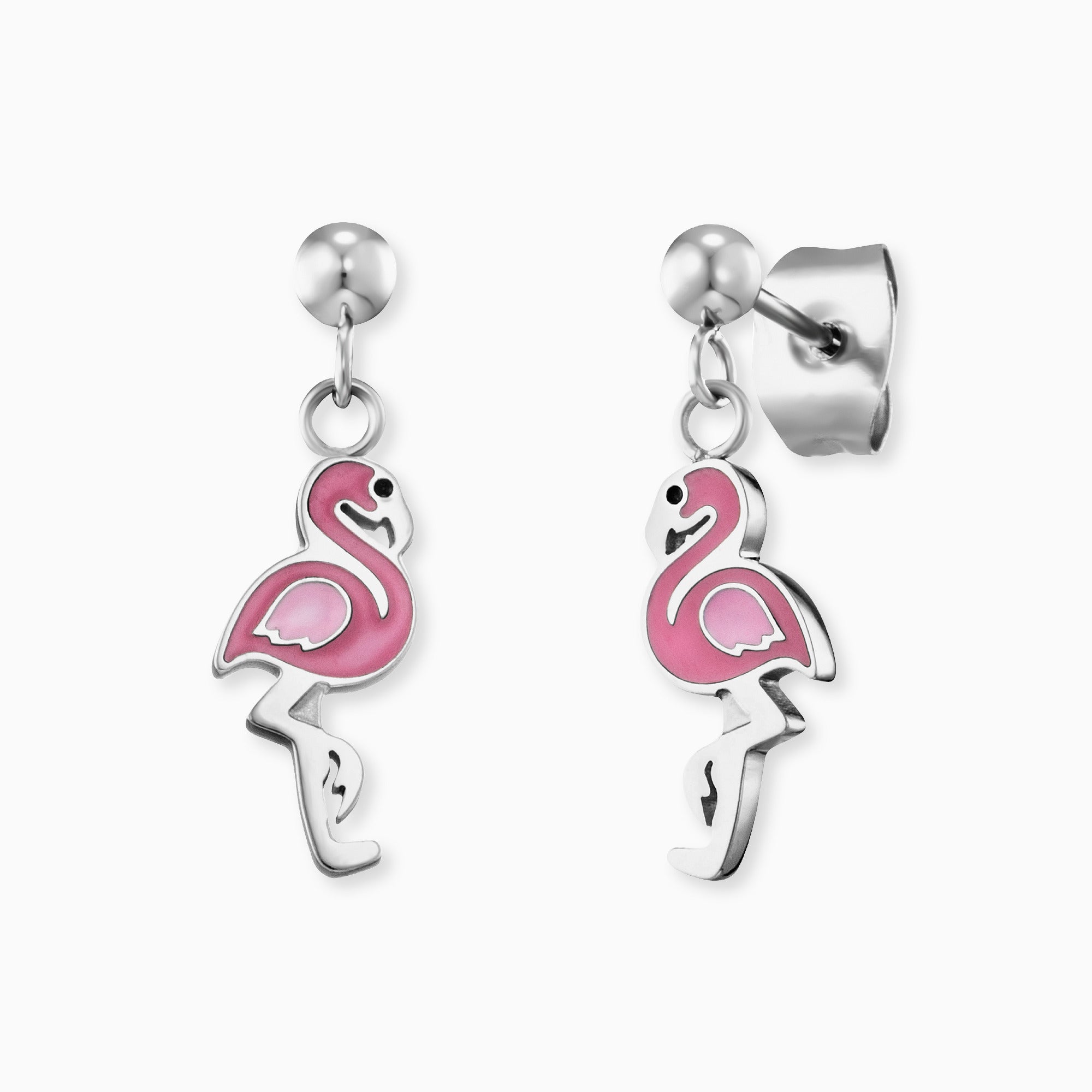Engelsrufer Kinder orecchini fenicottero acciaio smalto rosa