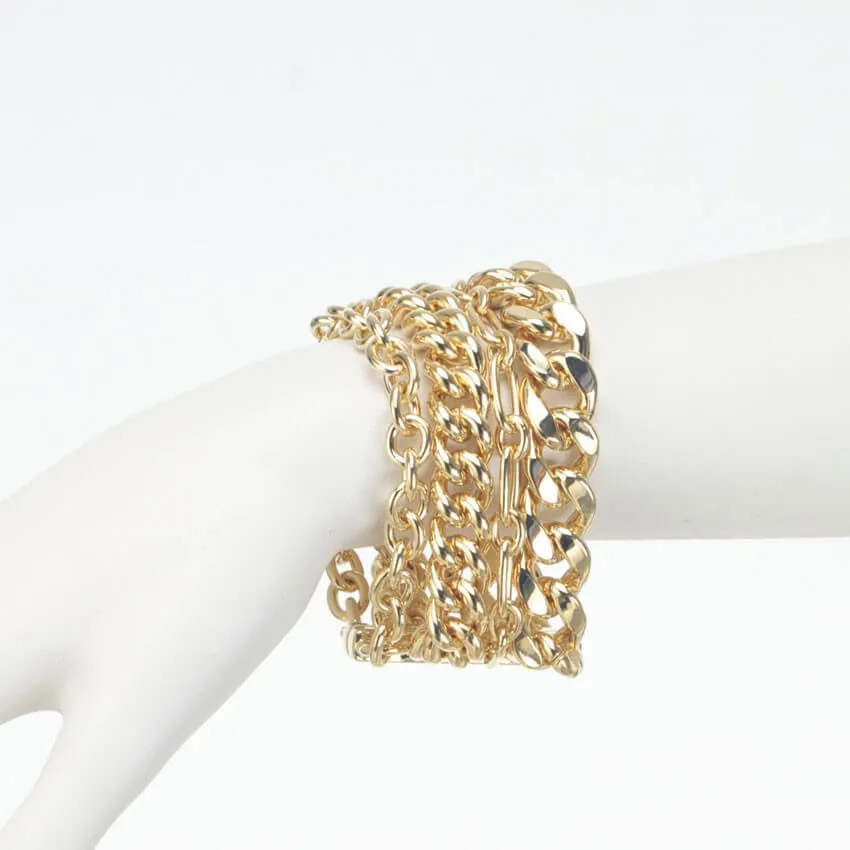 Chic Ad Hoc Bracciale Catene Color Oro Donna
