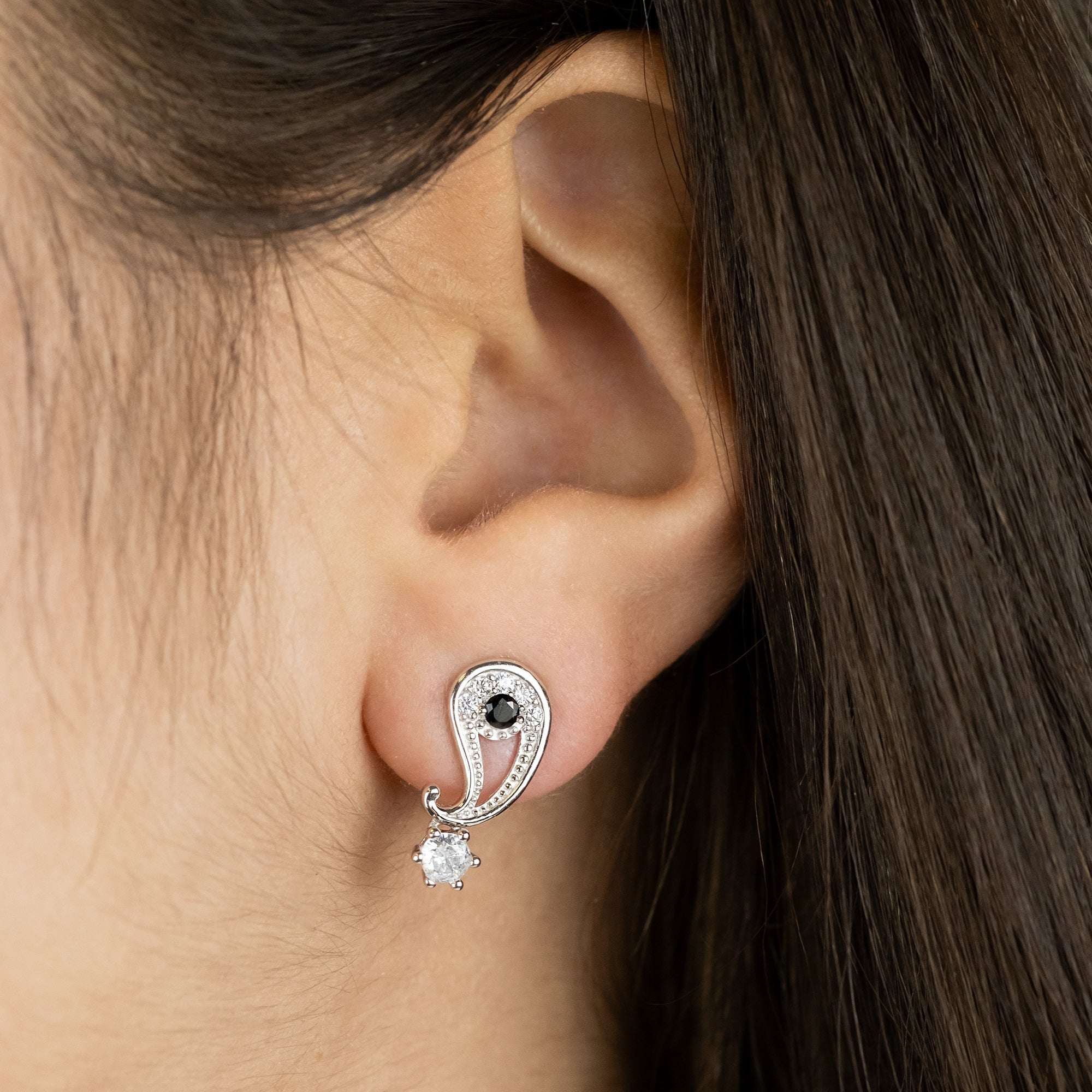 Engelsrufer Orecchini Yin Yang Argento 925 Zirconia