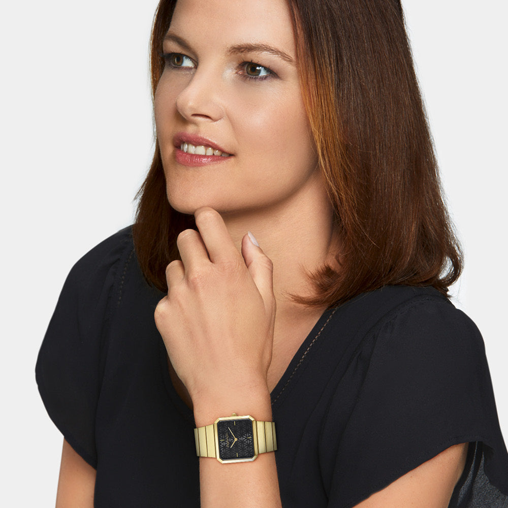 Engelsrufer Uhren Lebensblume orologio acciaio oro nero
