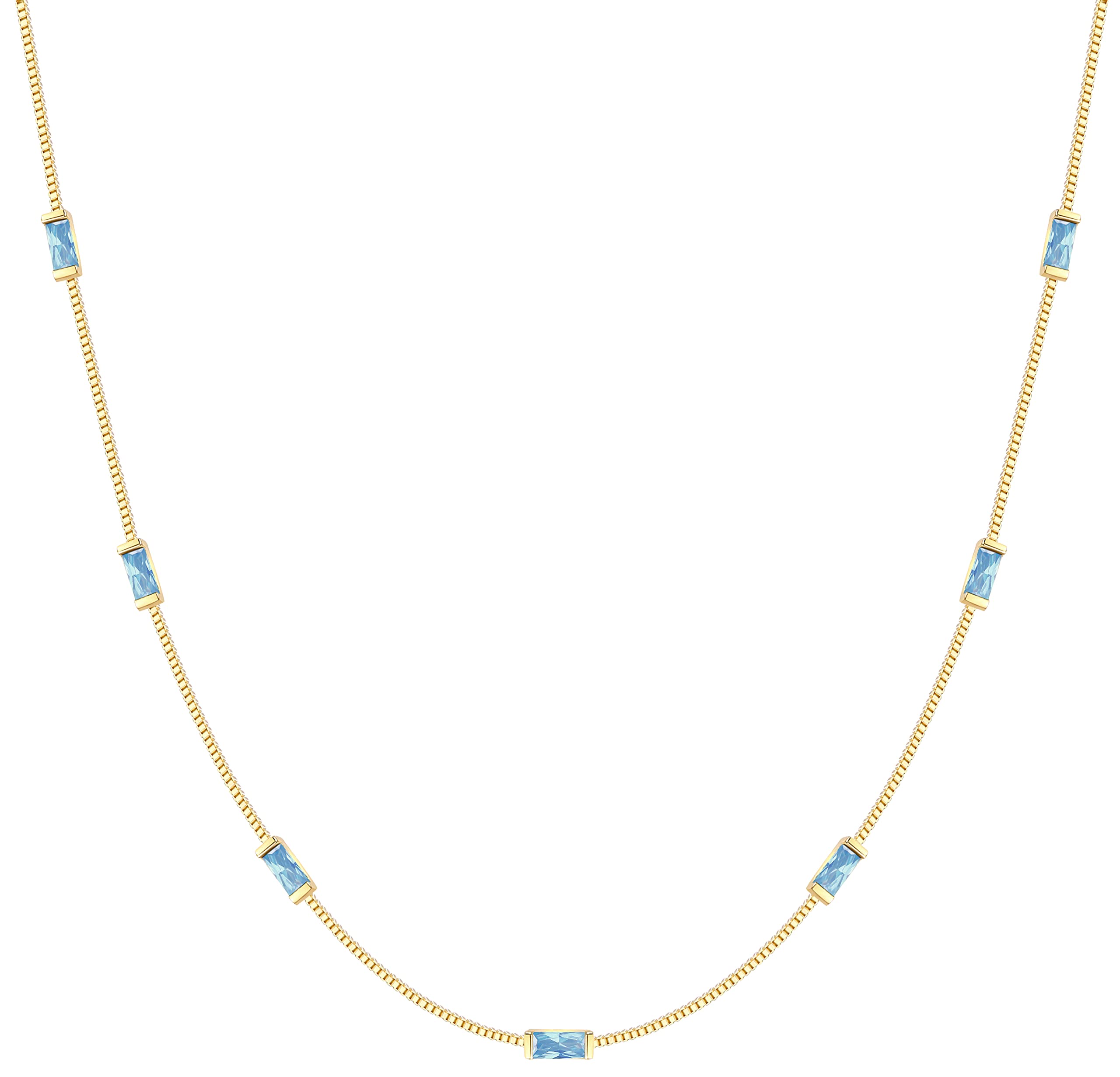Louisa Secret Necklaces Collana Baguette Zirconi Argento 925 Oro