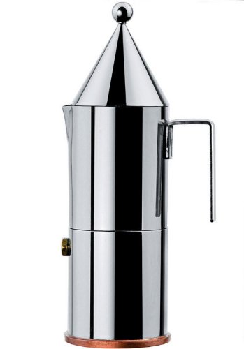 Alessi La Conica 90002/3 caffettiera acciaio 3 tazze rame