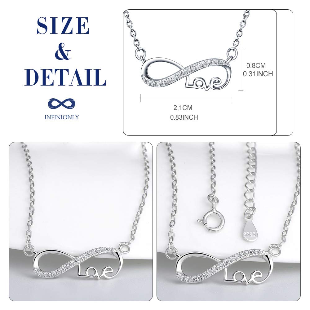 Infinionly Fashion parure collana bracciale love silver 925