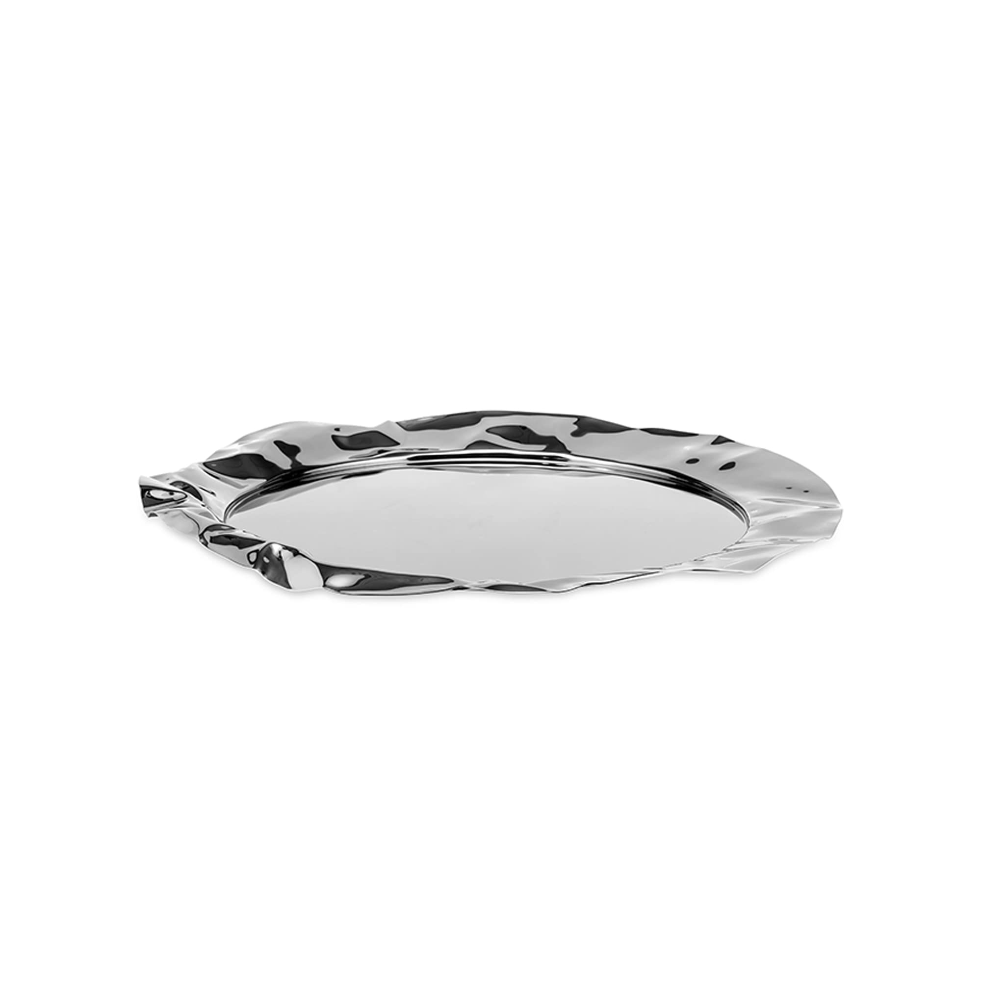 Alessi Foix 90039 Vassoio Acciaio 44 cm Bordo Ondulato