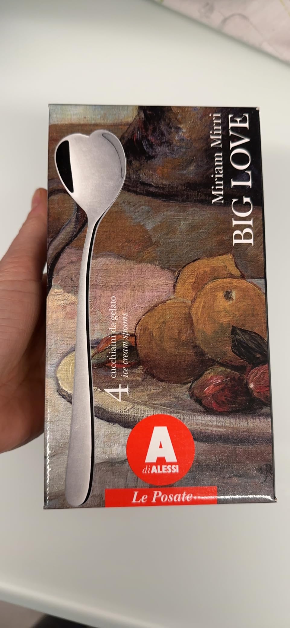 Alessi Big Love AMMI01 Set 4 Cucchiaini Gelato Cuore