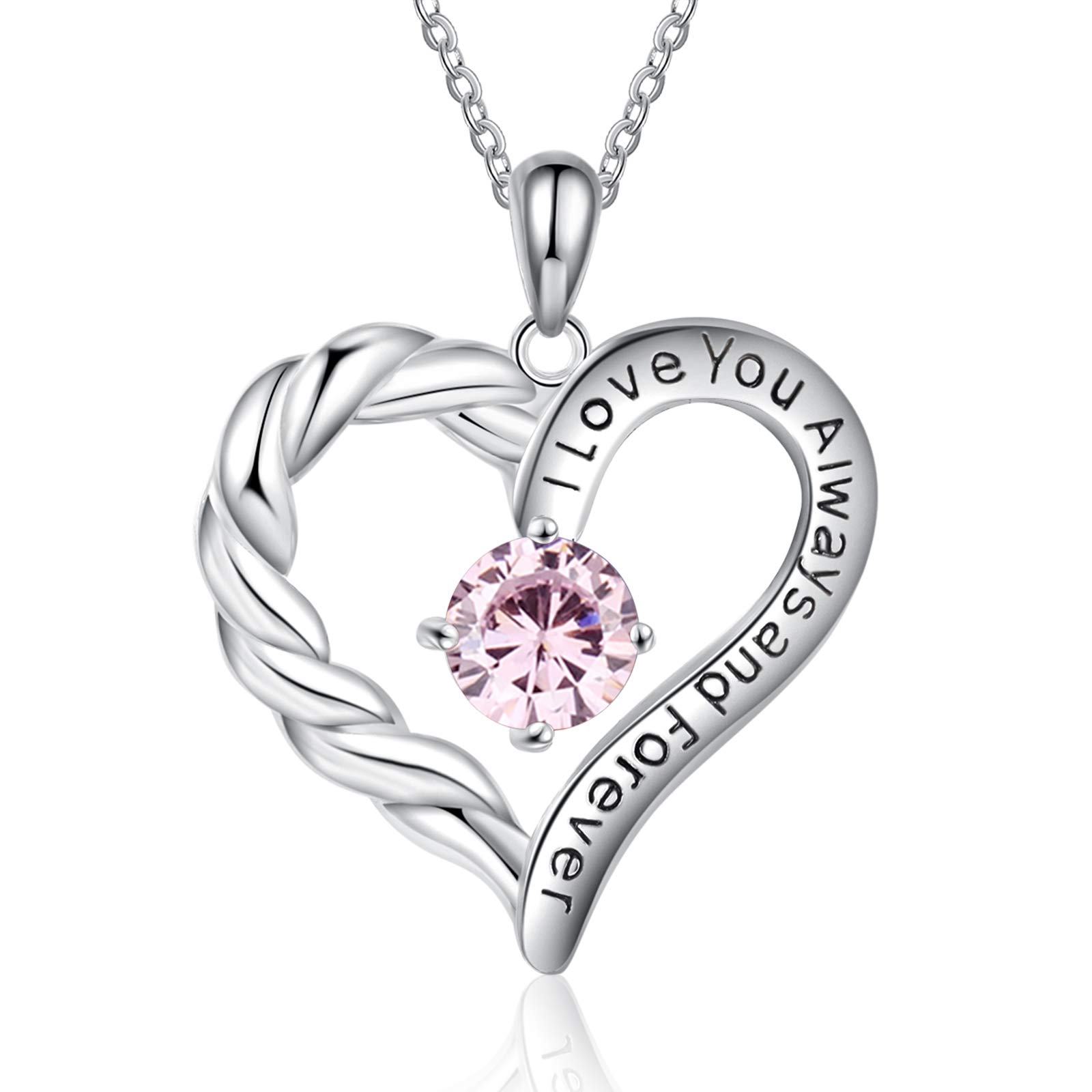 Jessemade Gioielli collana cuore argento 925 birthstone