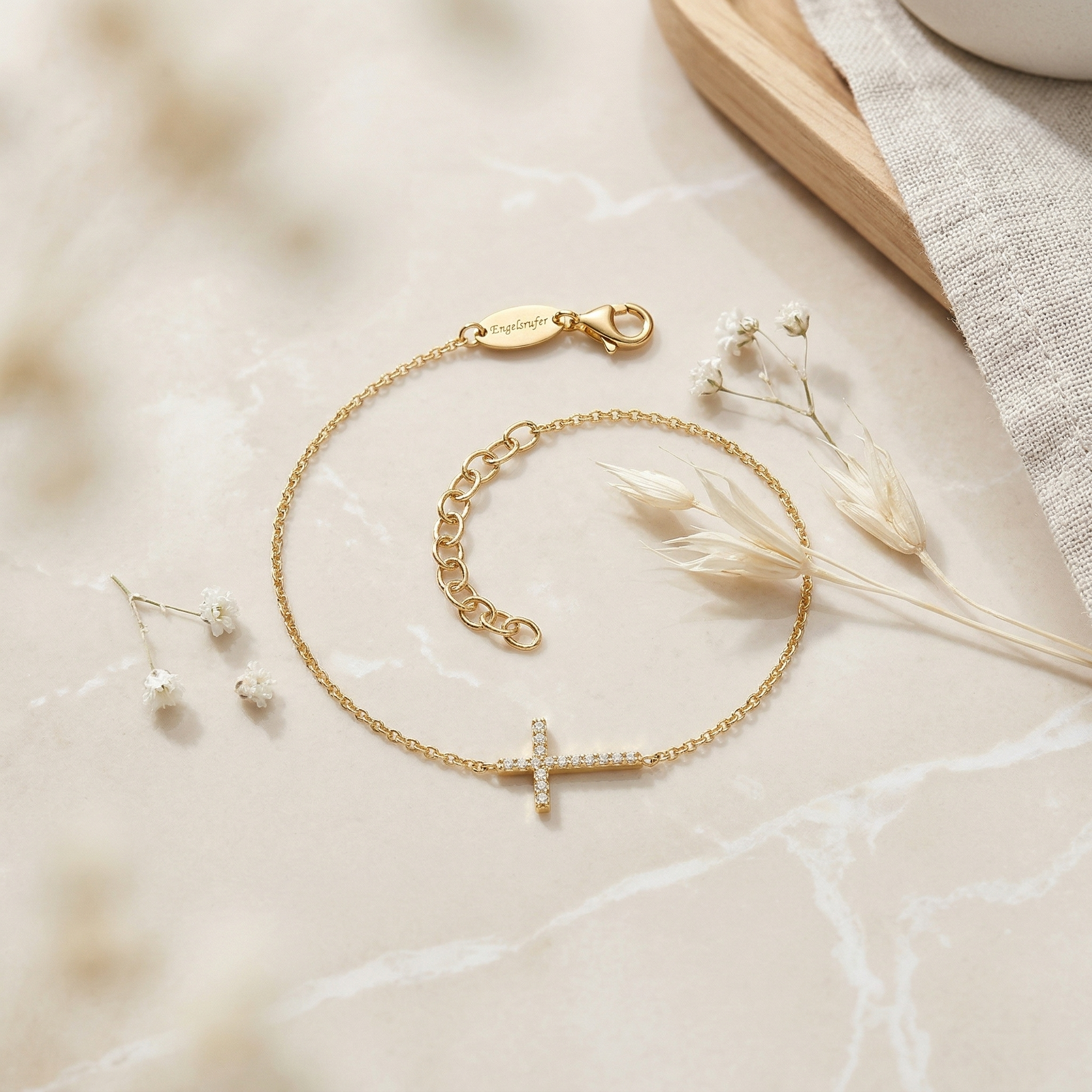 Engelsrufer Bracciale Argento 925 Croce Oro Zirconia