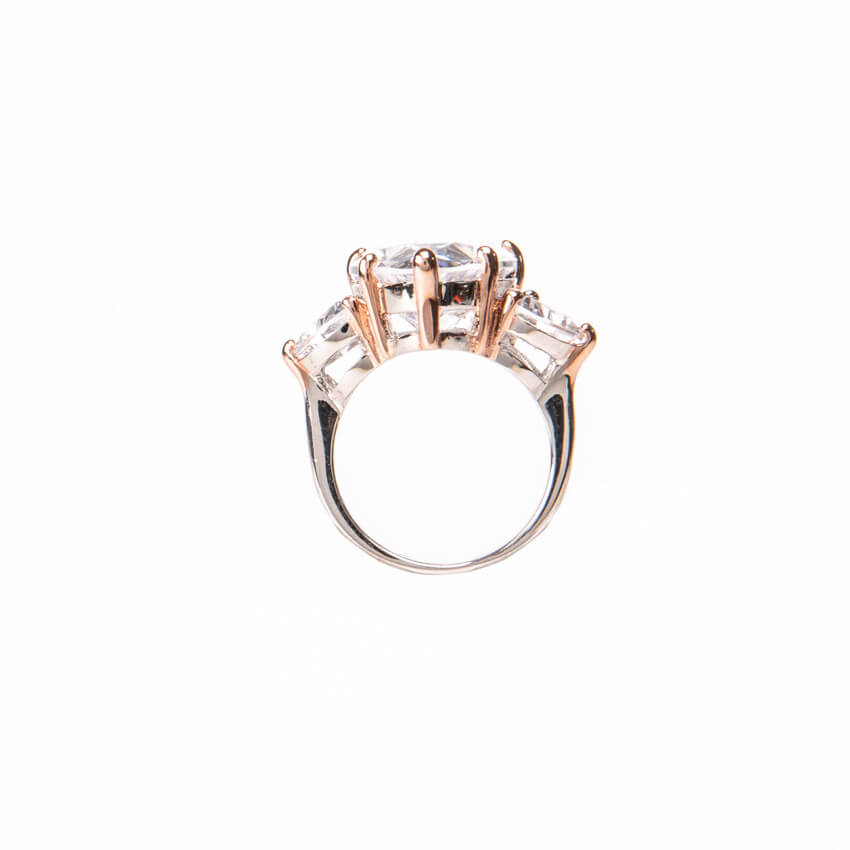 Chic Ad Hoc Anello solitario goccia oro rosa mezza luna