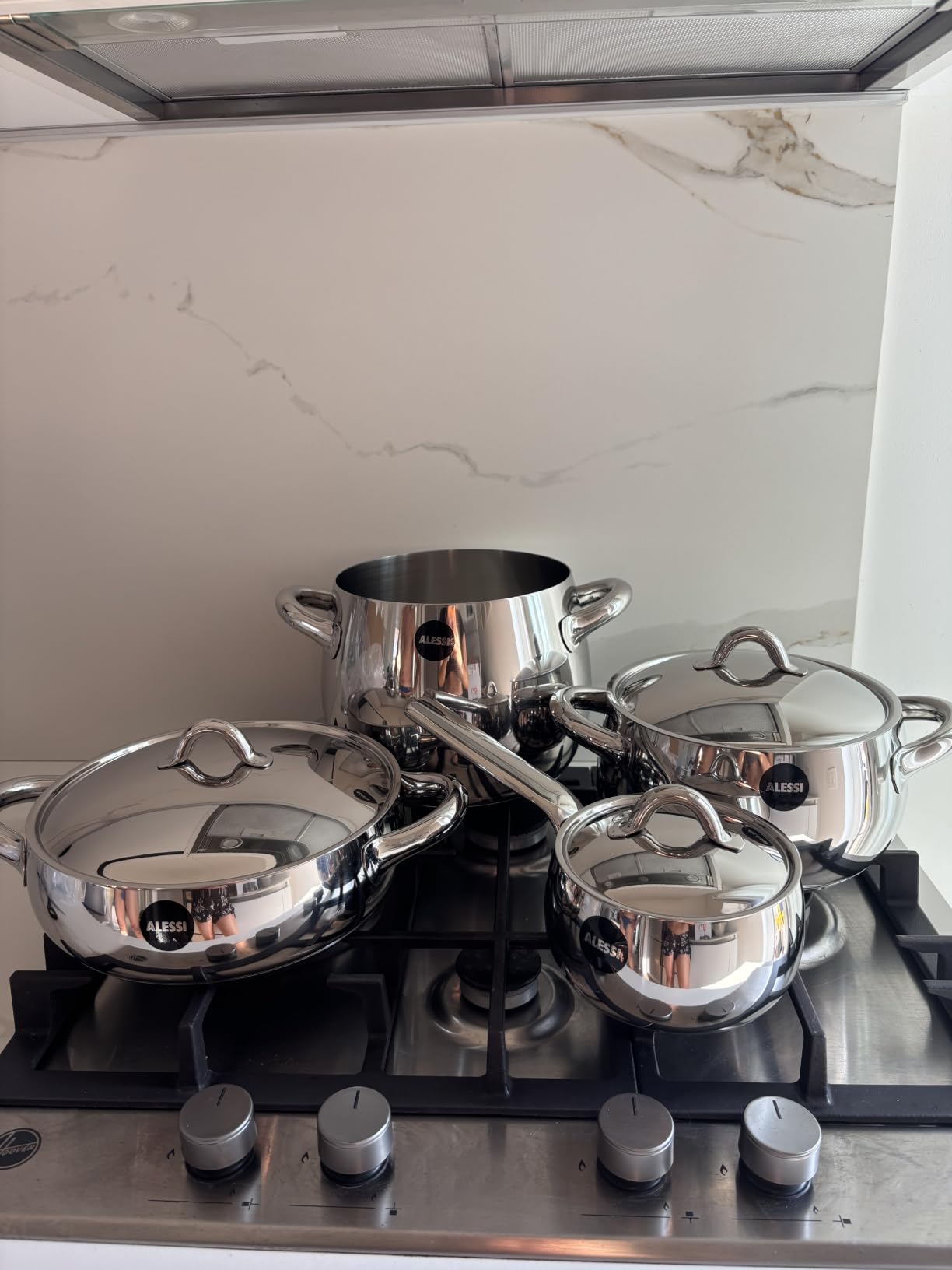 Alessi Mami SG100S7 set pentole acciaio 24 cm argento