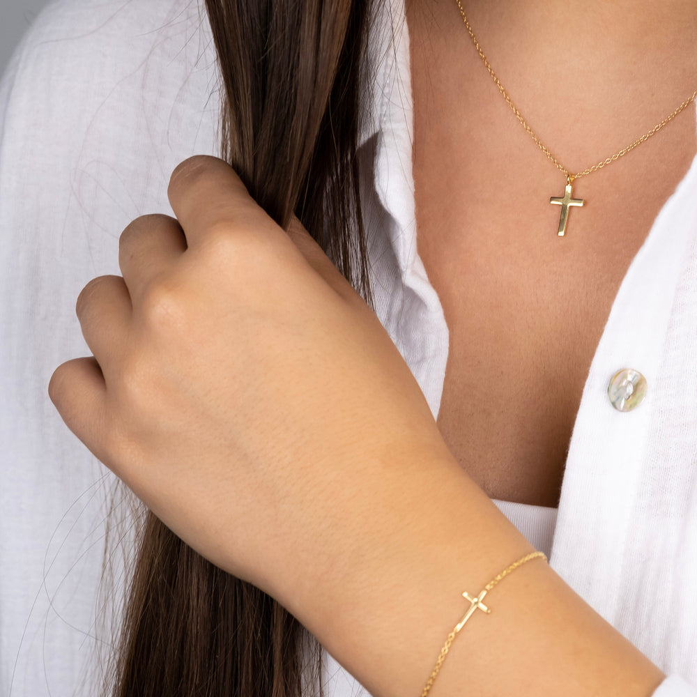 Engelsrufer Kreuz Bracciale Argento 925 Croce Oro