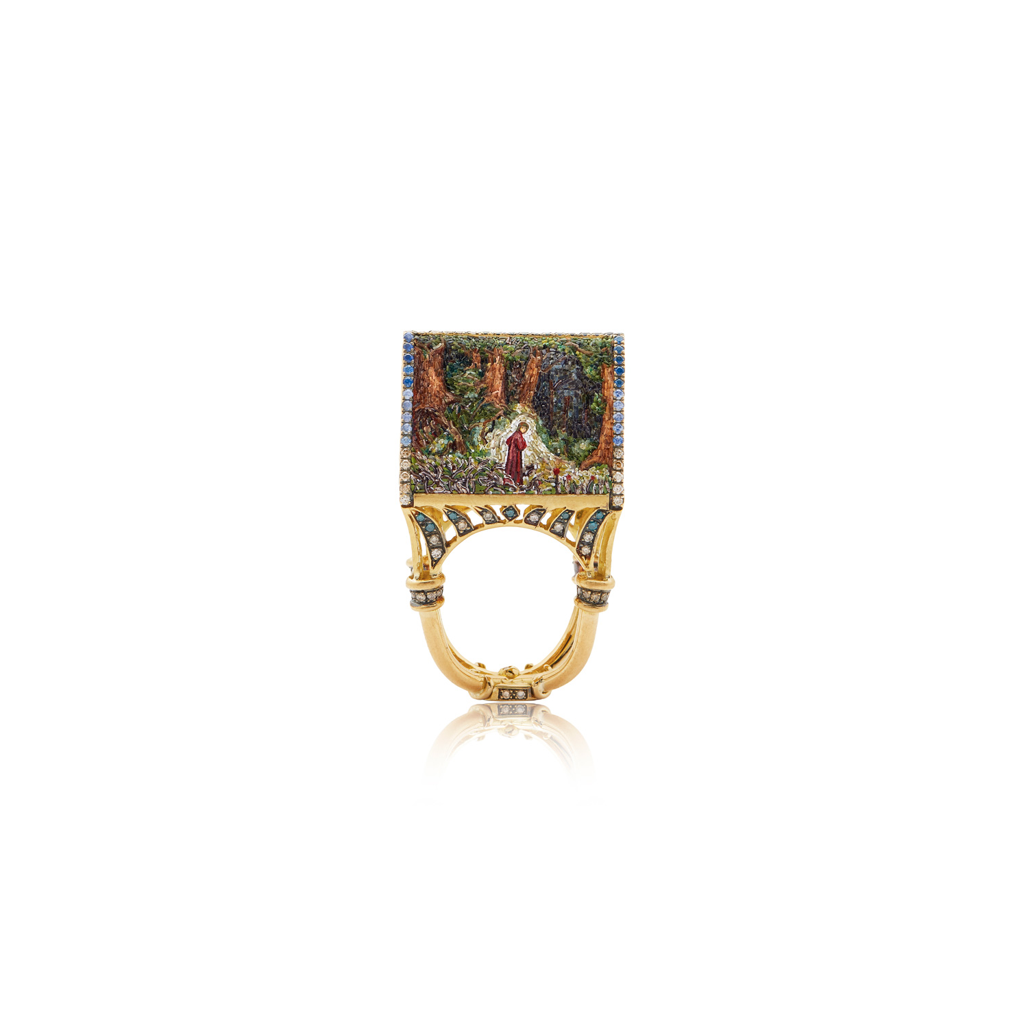 Le Sibille Scriptorium Anello oro diamanti zaffiri