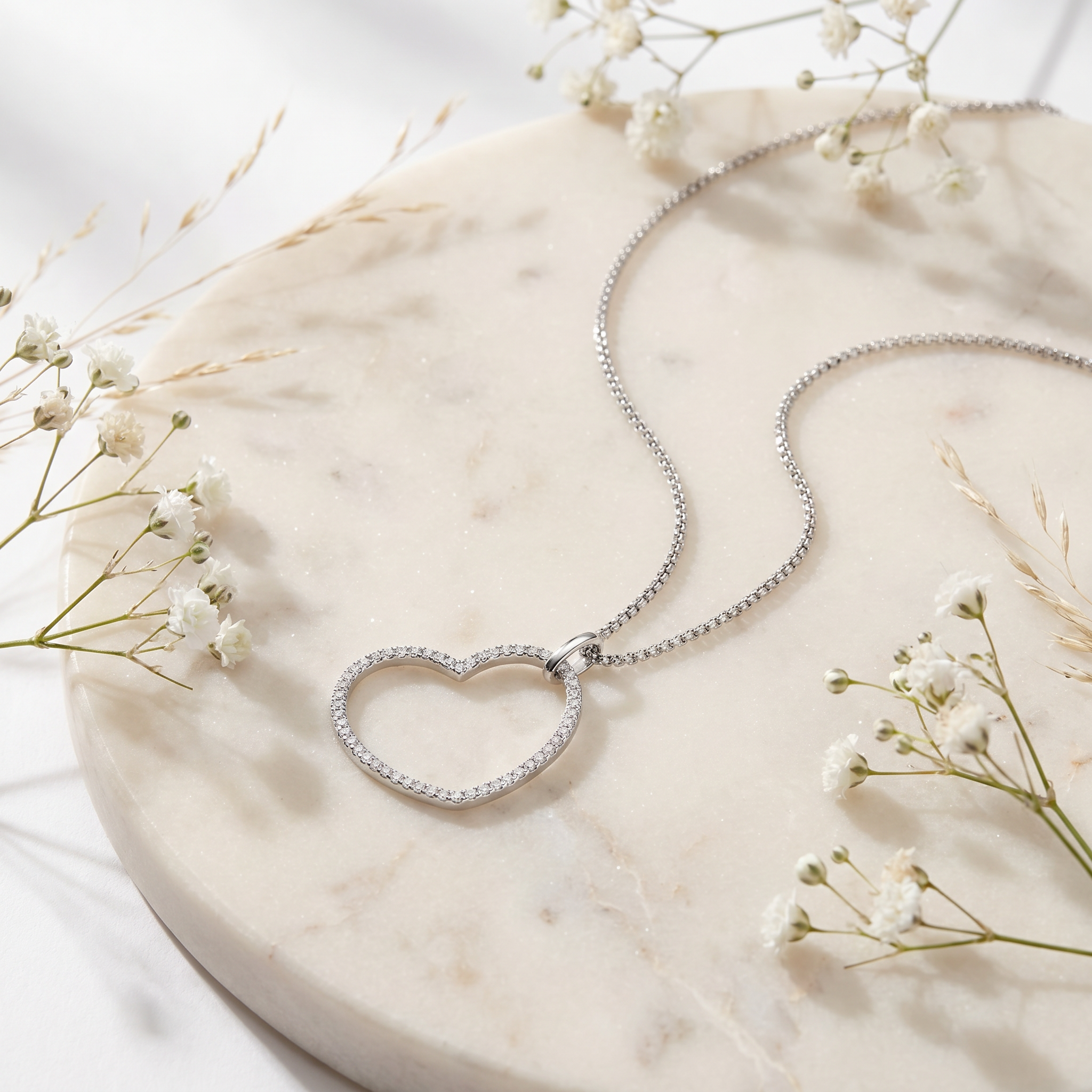 Engelsrufer Cuore Collana Argento 925 Zirconia Bianca