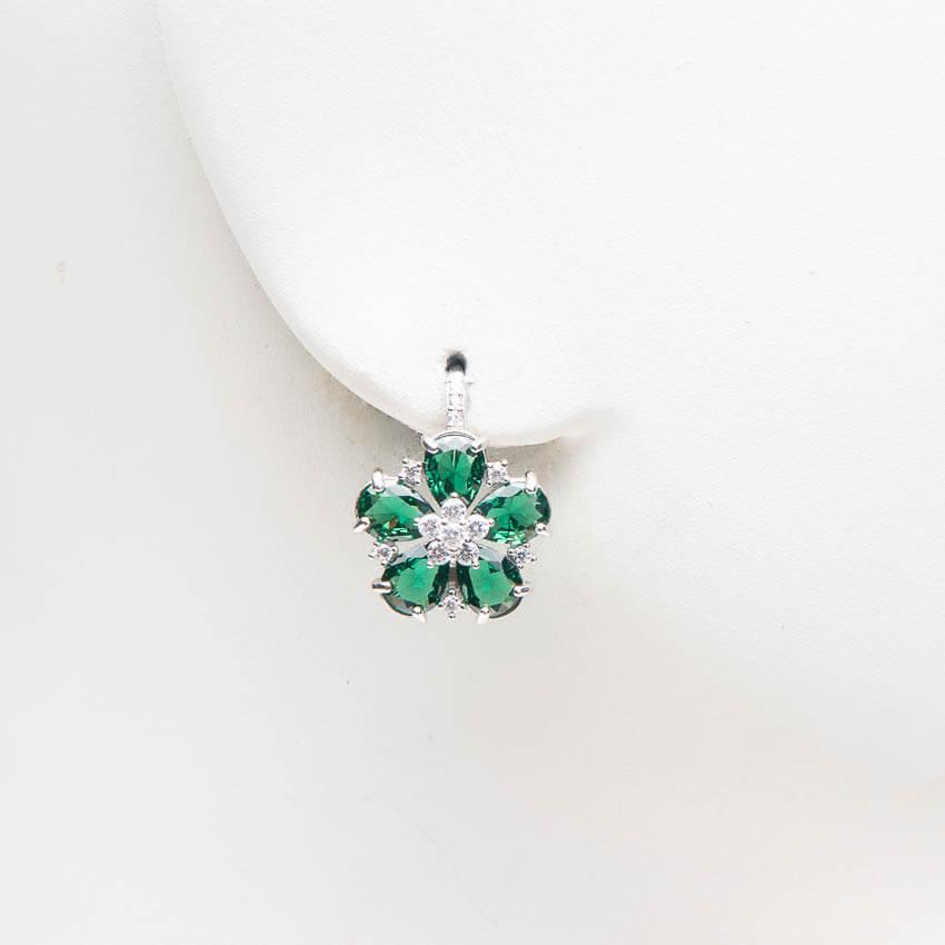 Chic Ad Hoc Orecchini monachella fiore verde smeraldo