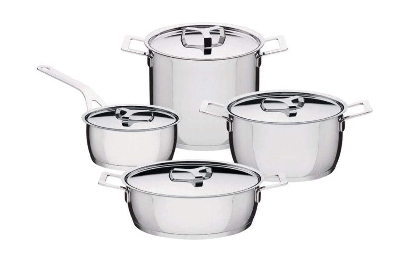 Alessi AJM100S9 set pentole acciaio 9 pezzi lucido