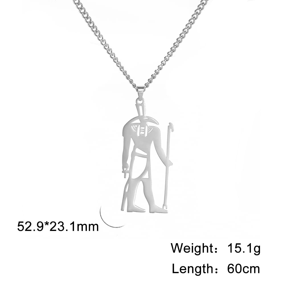 EUEAVAN Necklaces collana acciaio dio Seth argento