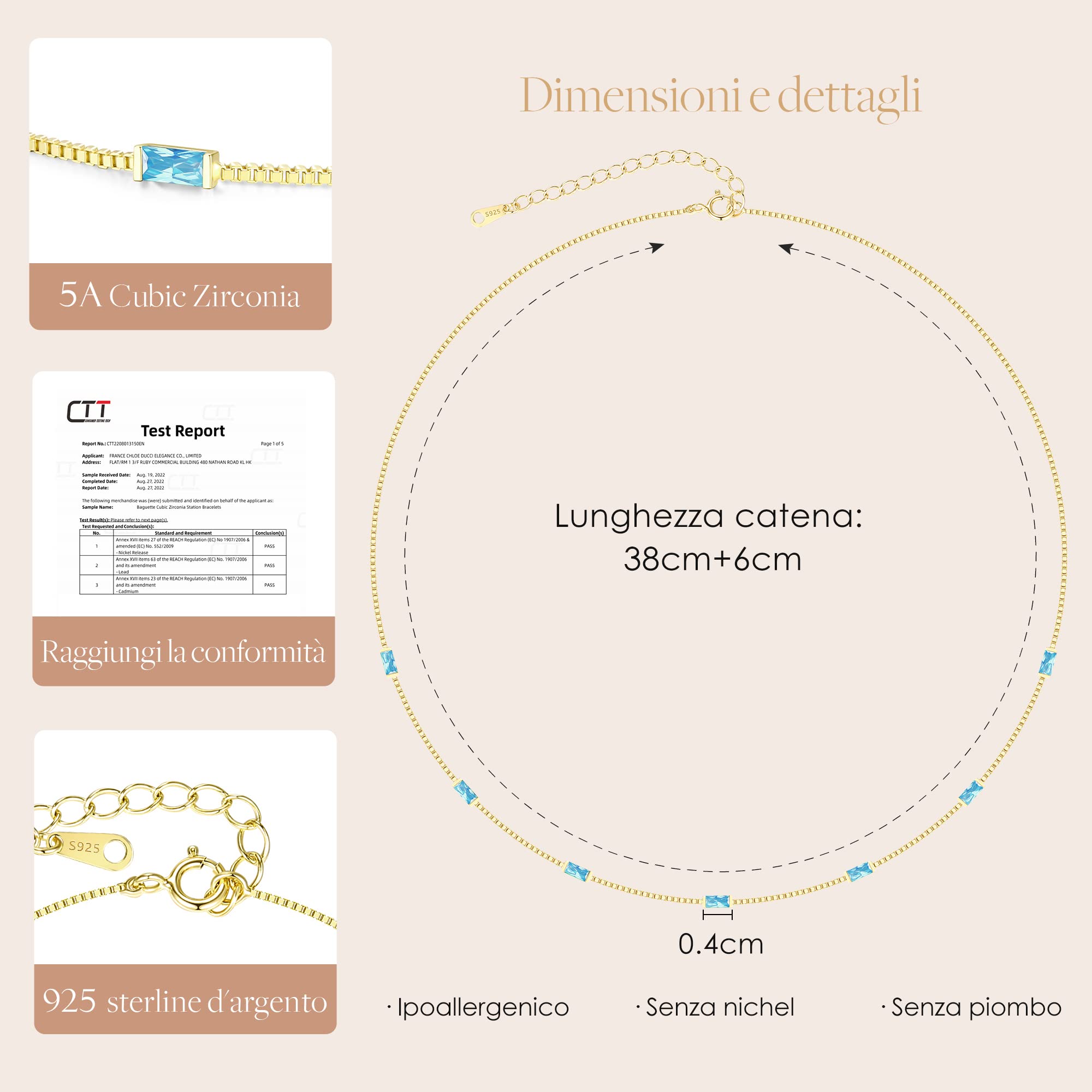 Louisa Secret Necklaces Collana Donna Baguette Argento 925 Oro