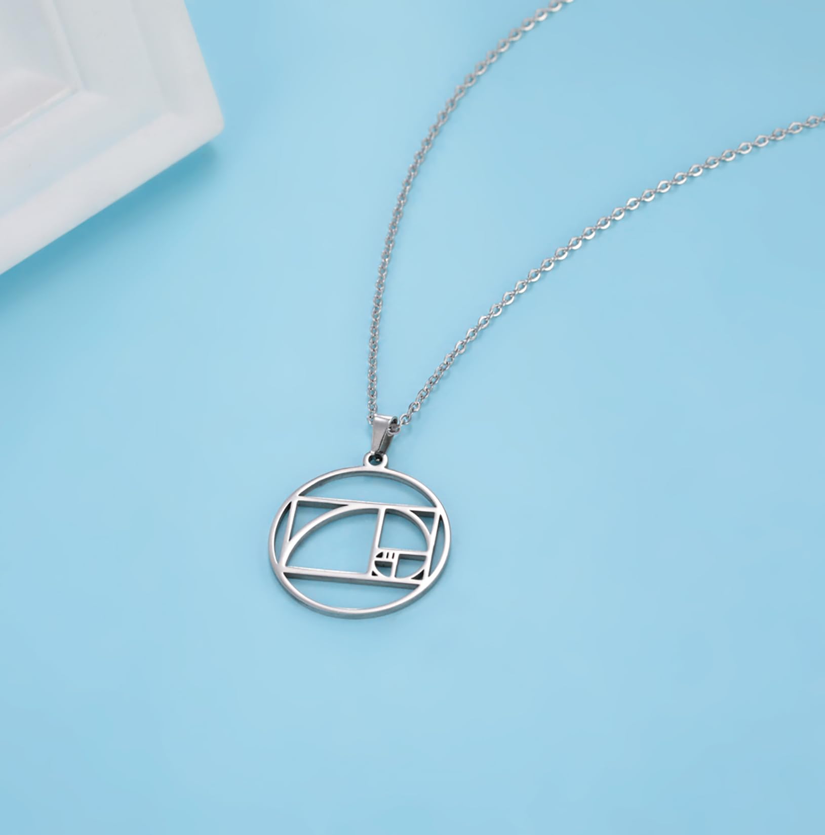 Eueavan Necklaces collana Fibonacci argento spirale aurea