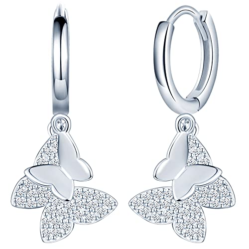 INFINIONLY Fashion Orecchini Farfalla Argento 925 Zirconi