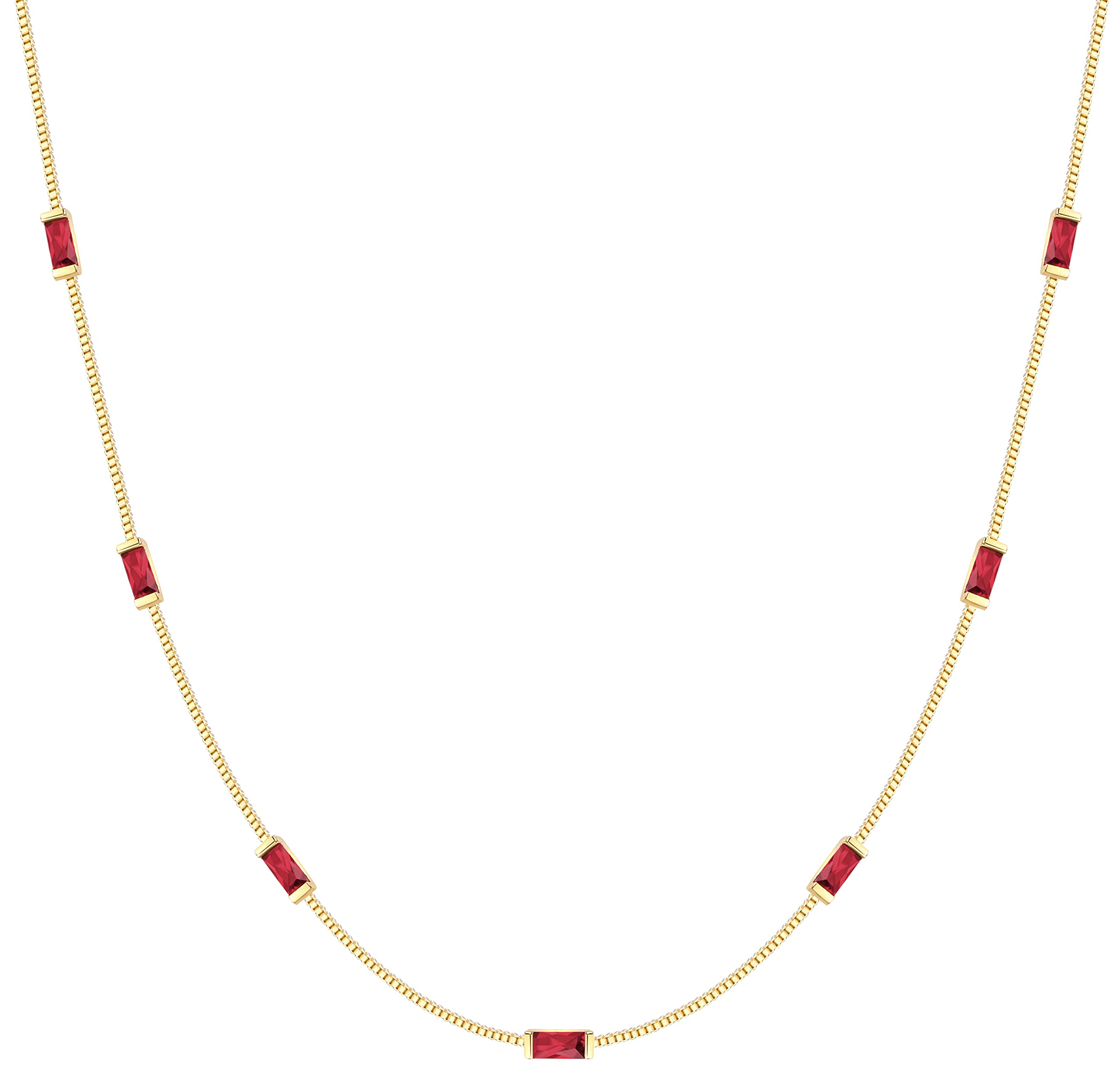 Louisa Secret Necklaces Collana Baguette Zirconi Argento 925 Oro