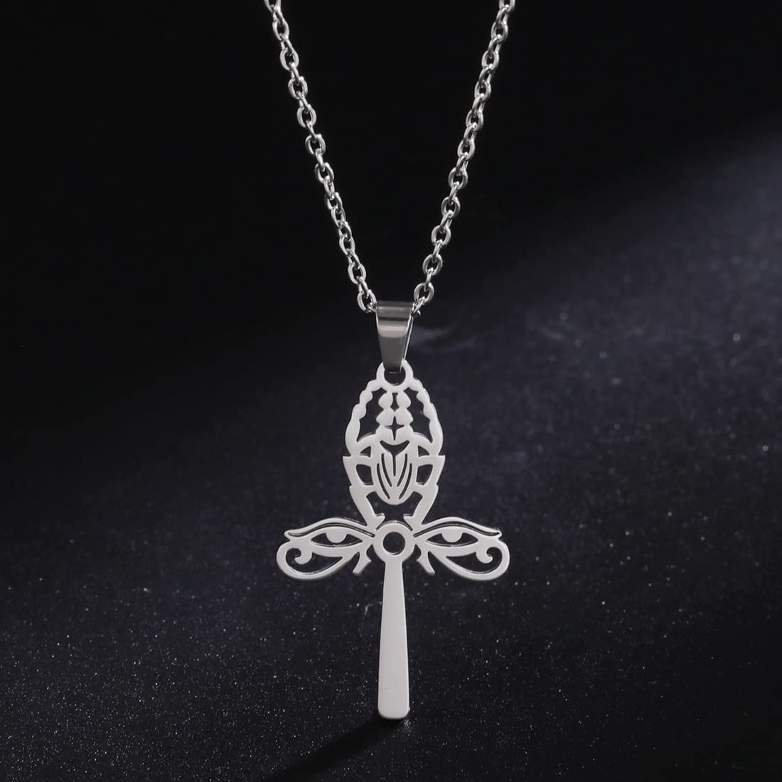 EUEAVAN collana Ankh argento croce egizia portafortuna