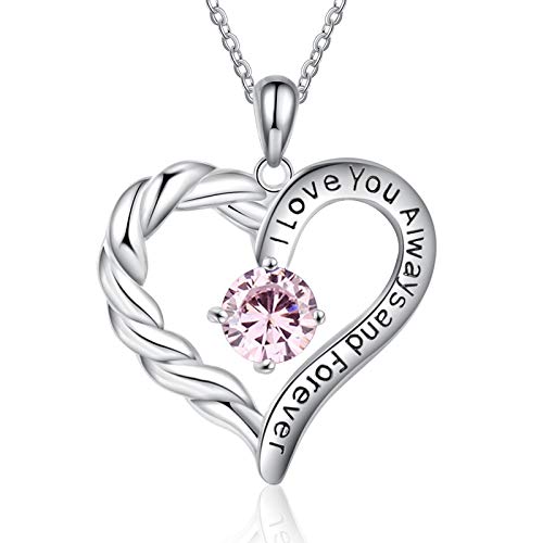 Jessemade Gioielli collana cuore argento 925 birthstone