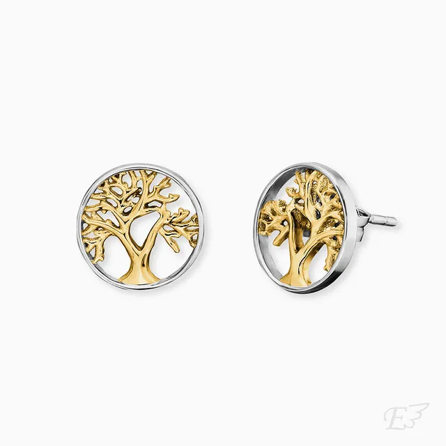 Engelsrufer Lebensbaum orecchini lobo bicolor argento 925