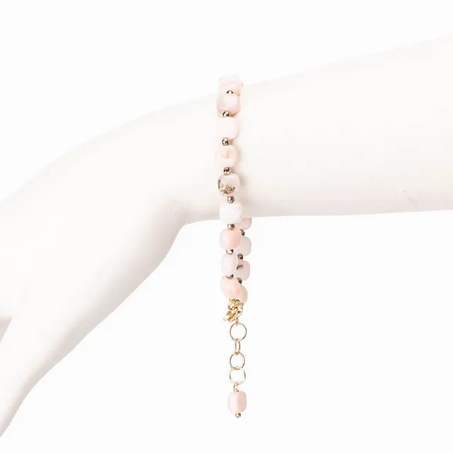 Chic Ad Hoc Bracciale Opale Rosa Ematite Argento