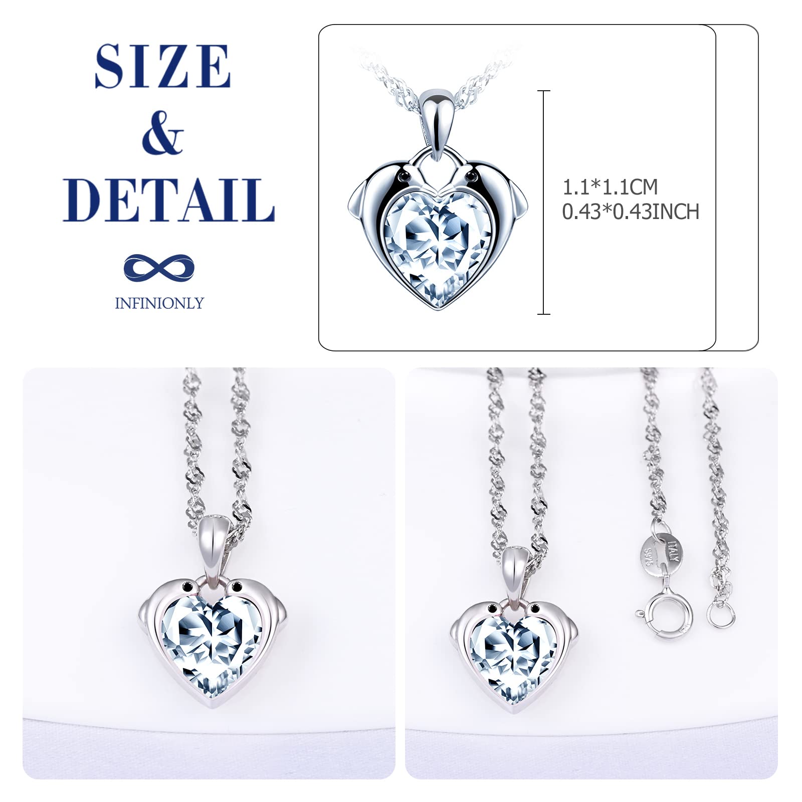 Infinionly Fashion Necklaces collana cuore argento 45 cm