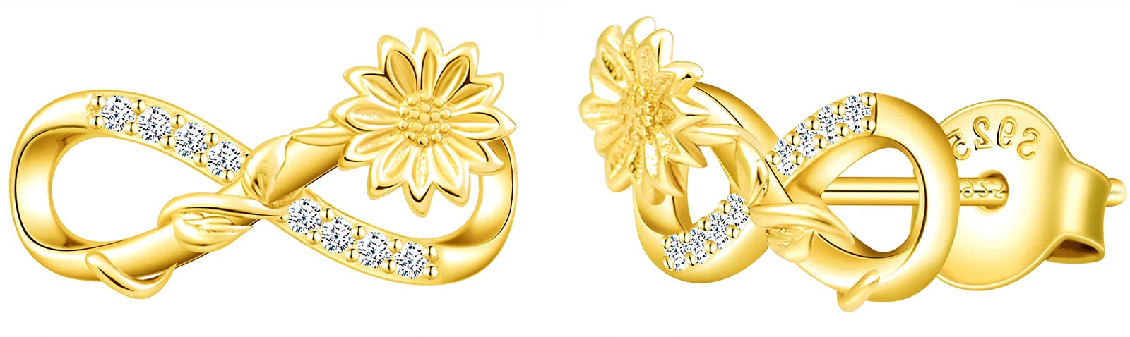 INFINIONLY Collana infinito girasole argento 925 oro