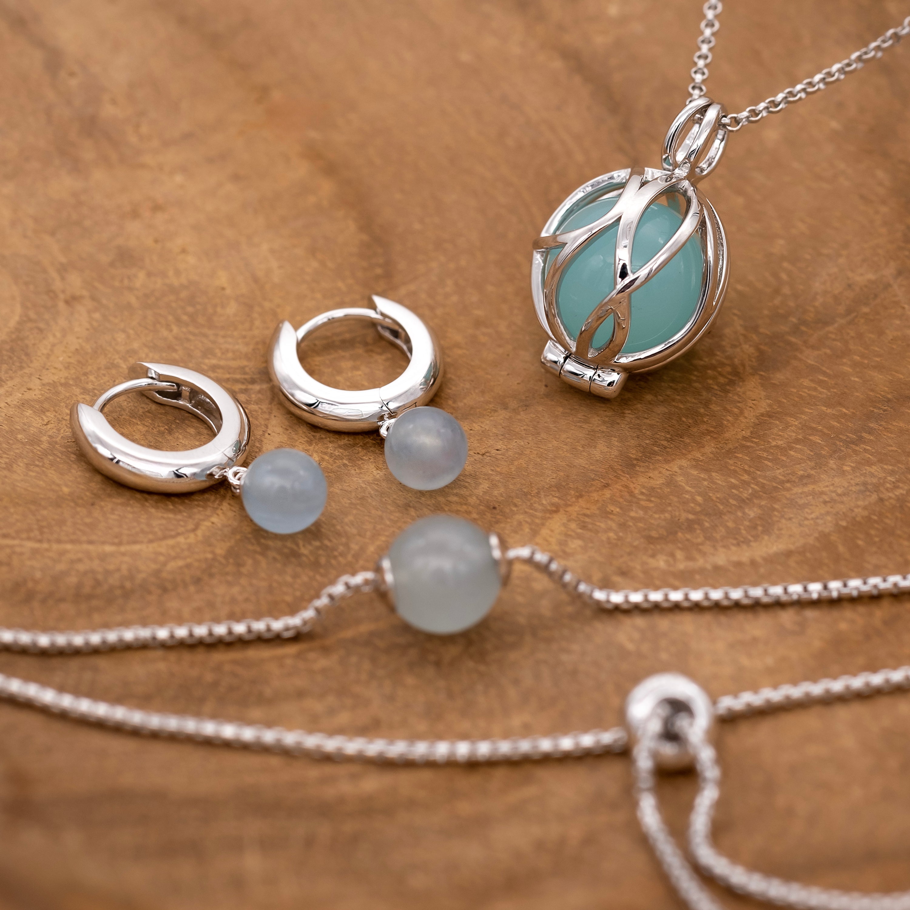 Engelsrufer Powerful Stone bracciale argento agata blu