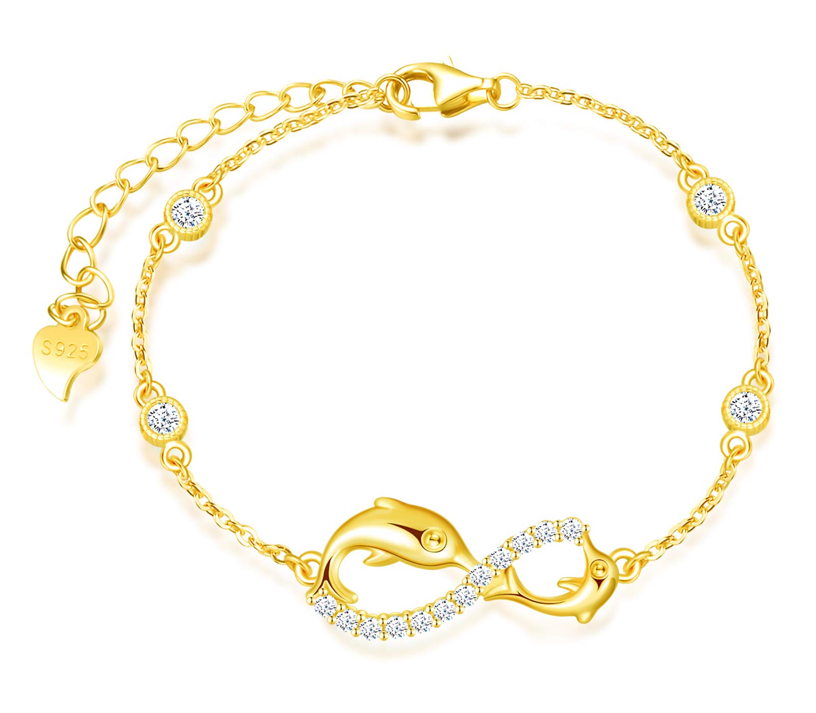 Infinionly Collana Oro Infinito Argento 925 Zirconia
