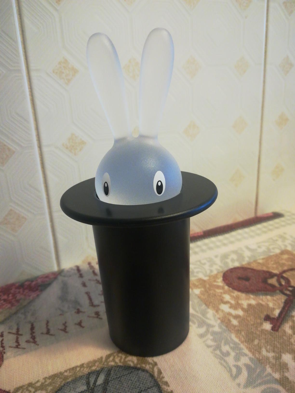 Alessi Magic Bunny ASG16 B Portastuzzicadenti Resina Nero 14 cm