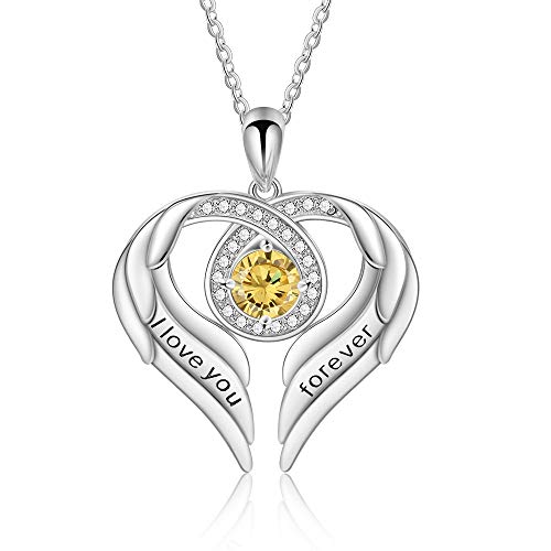 Jessemade Gioielli collana ala argento 925 love forever