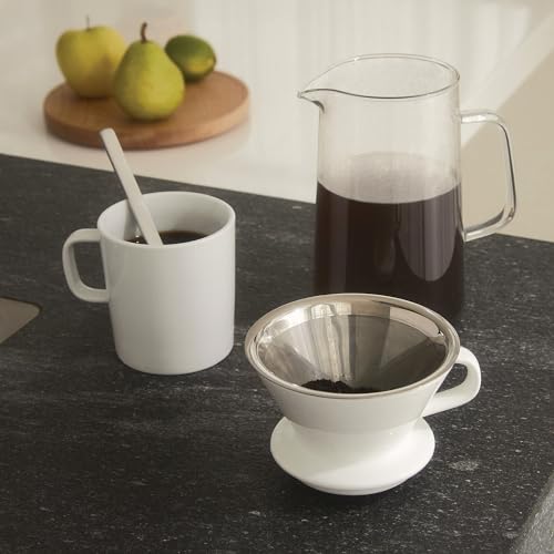 Alessi Slow Coffee KT01S1 Set Filtro Acciaio Vetro Porcellana