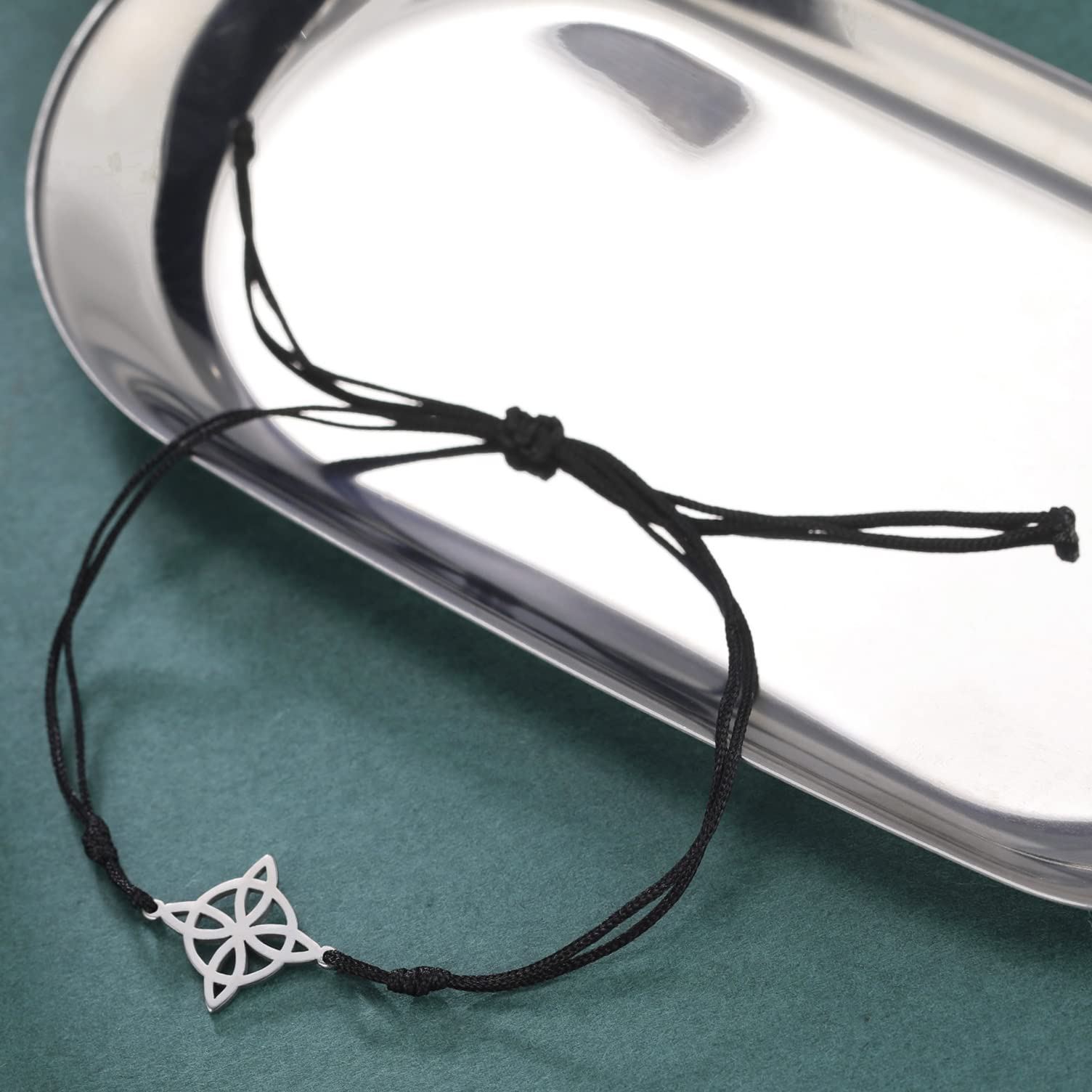 EUEAVAN bracciale nodo celtico filo cerato amuleto