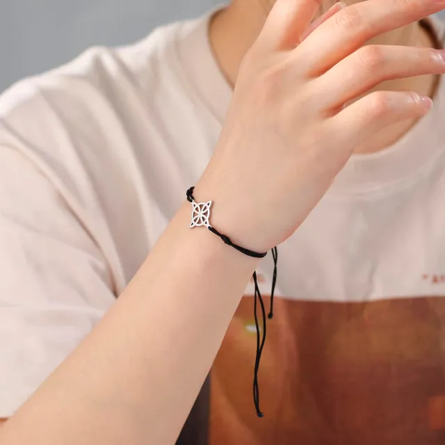 EUEAVAN bracciale nodo celtico filo cerato amuleto