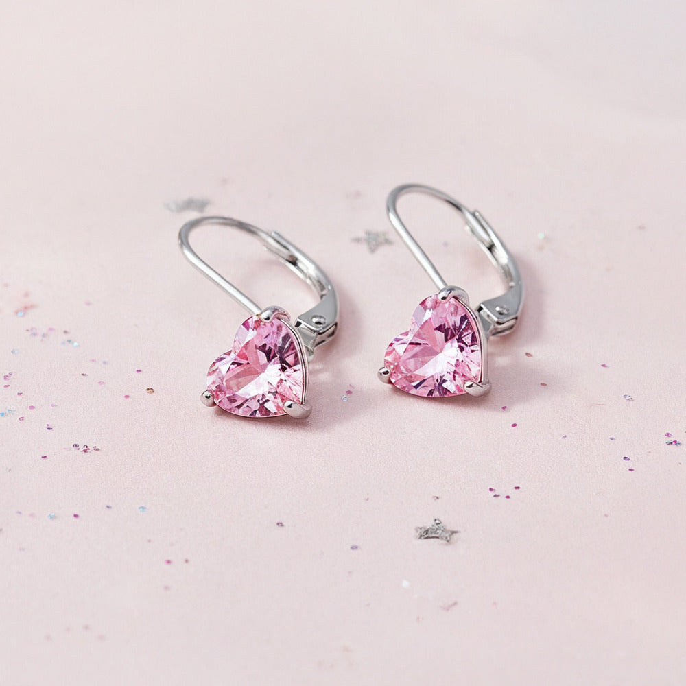 Engelsrufer Kinder Orecchini Acciaio Cuore Zirconia Rosa