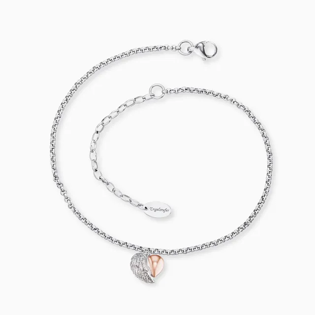 Engelsrufer Herzflügel cavigliera acciaio bicolor