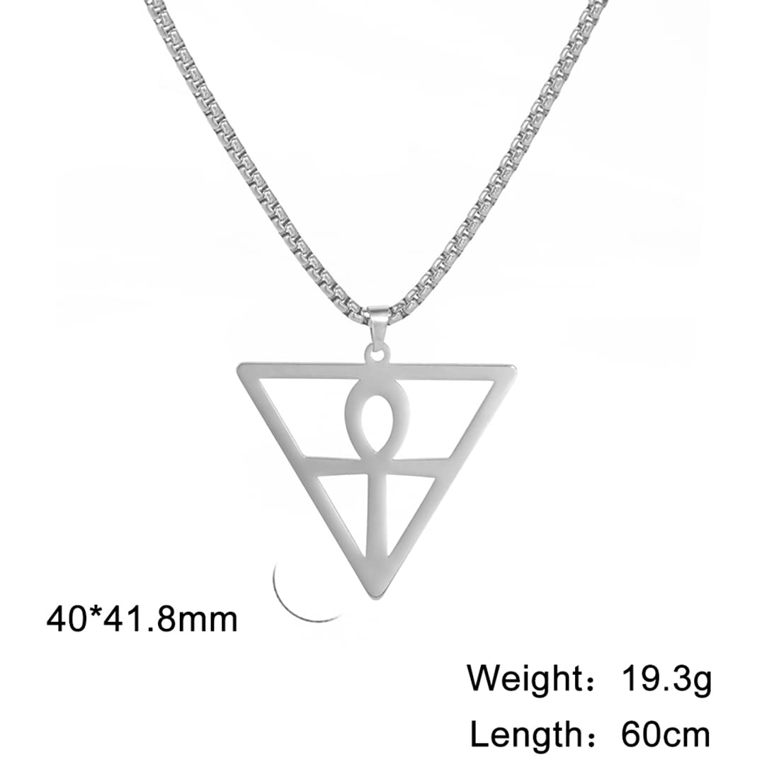 EUEAVAN Necklaces collana Ankh croce argento acciaio