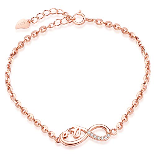 INFINIONLY Fashion Bracelets bracciale infinito argento oro rosa zirconi