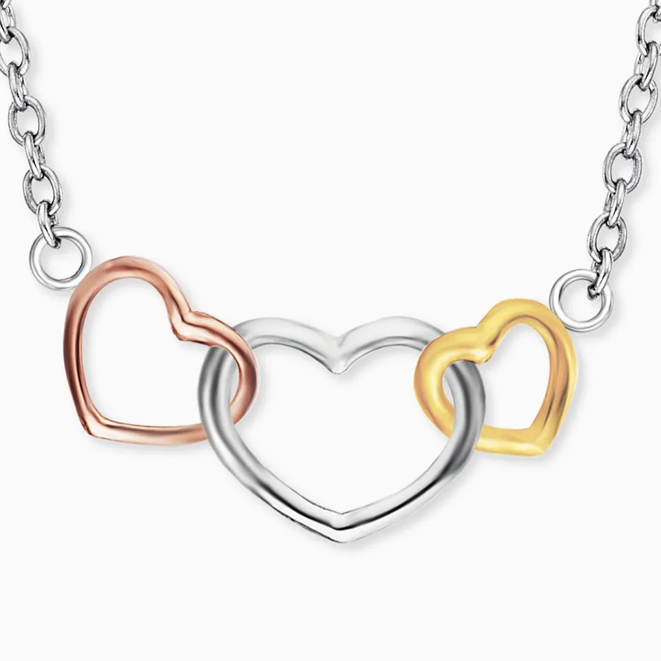 Engelsrufer Herzen Tricolor collana argento 925 tre cuori pastel