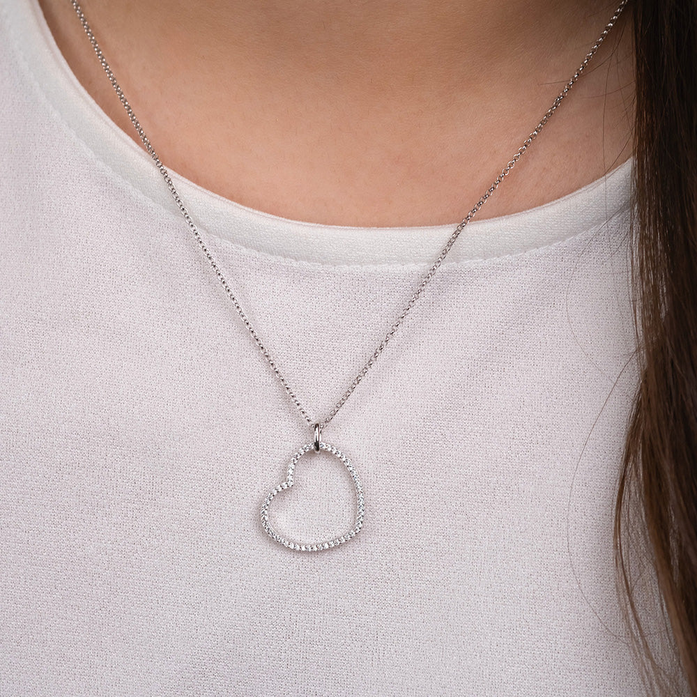 Engelsrufer Cuore Collana Argento 925 Zirconia Bianca