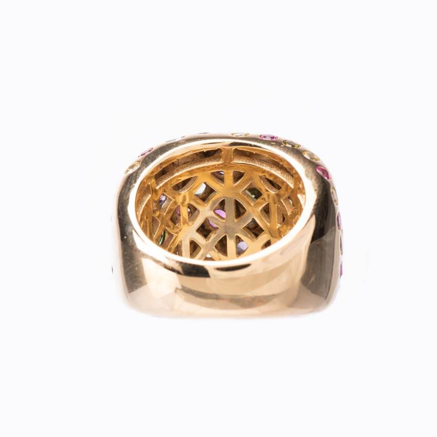 Chic Ad Hoc Anelli anello fascia bombata zirconi multicolor