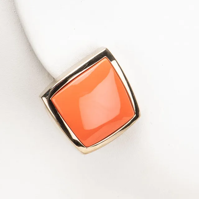 Chic Ad Hoc Orecchini clip geometrici corallo oro