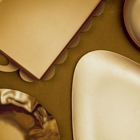 Alessi Tavola JM14/35 BR vassoio rotondo ottone