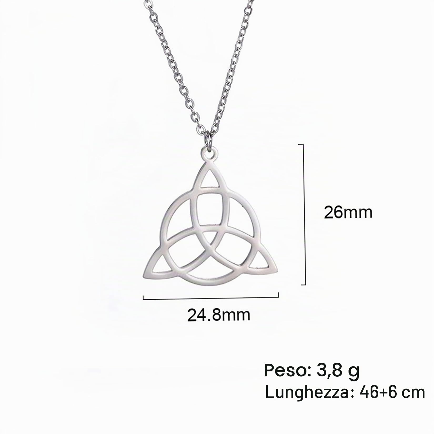 Eueavan Necklaces Collana Vichinga Runa Acciaio Triangolo