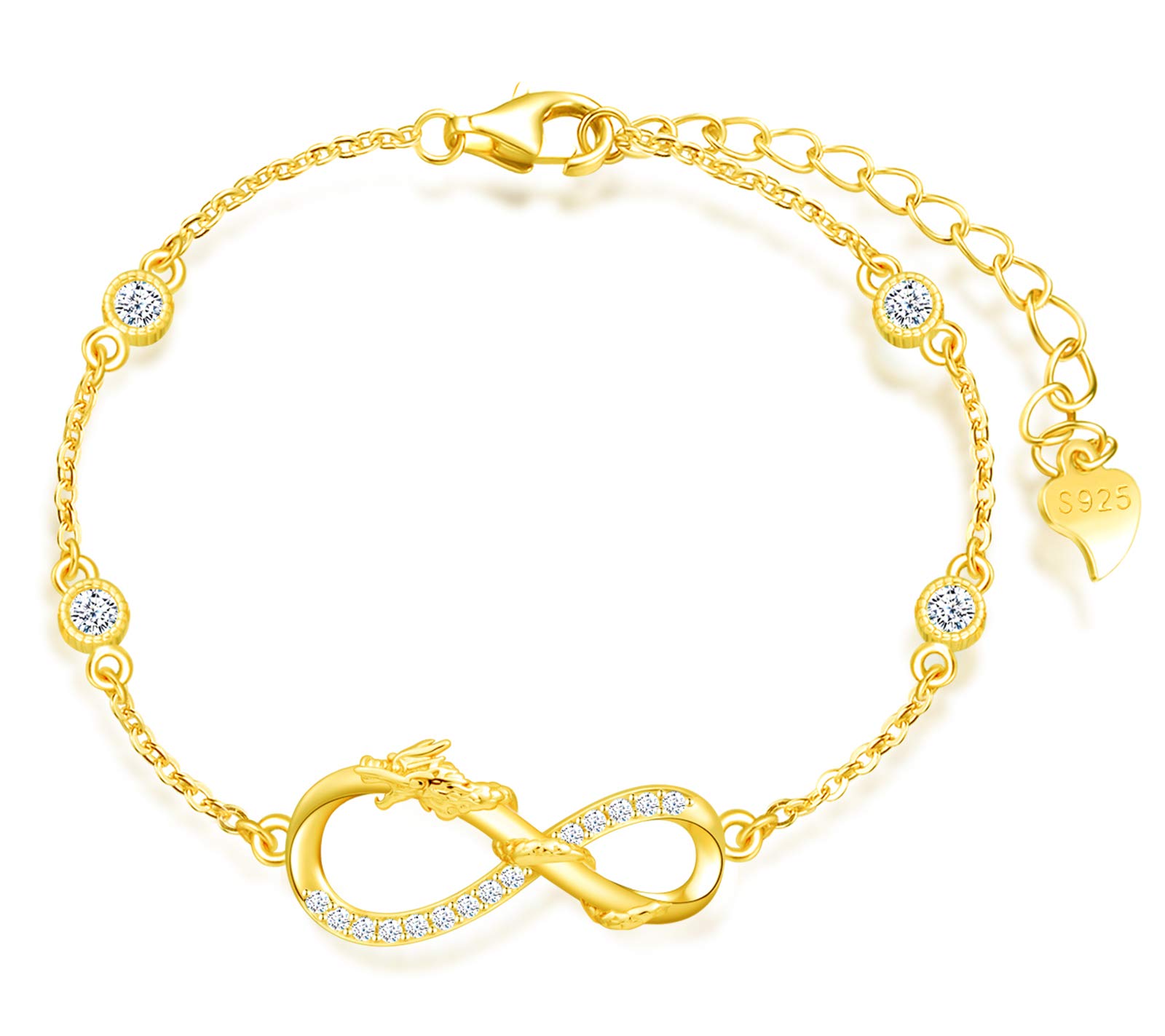 INFINIONLY Fashion Bracelets bracciale argento B-diamante zirconi