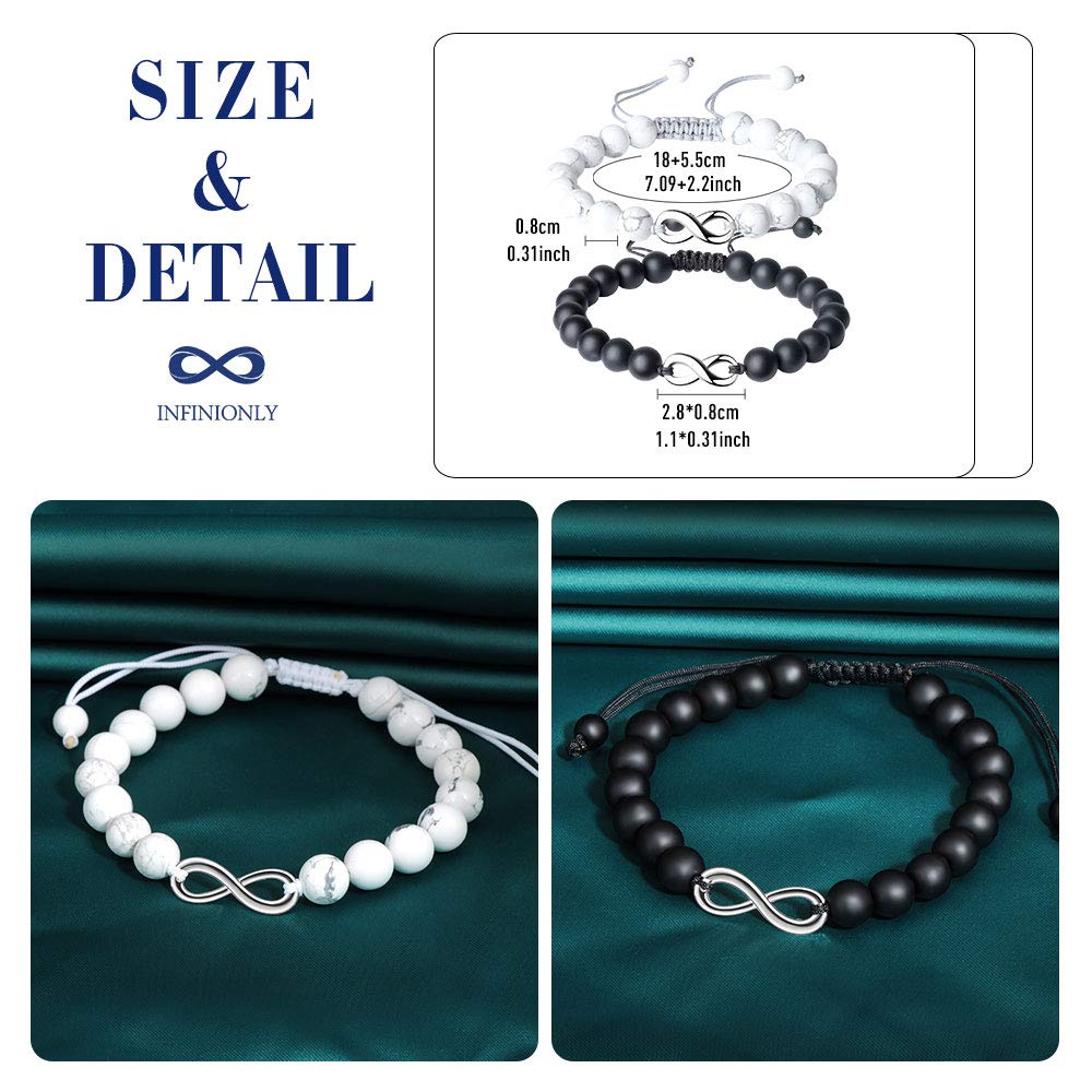 INFINIONLY Fashion Bracelets bracciale infinito perline 2 pezzi