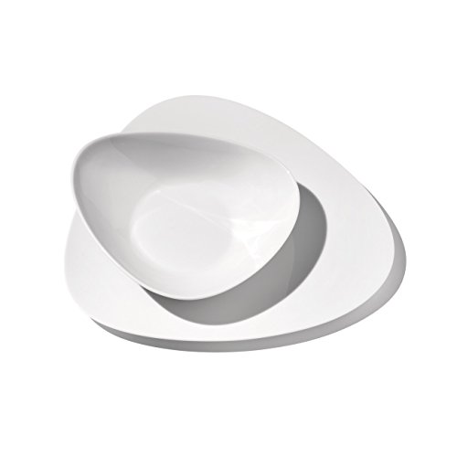 Alessi Colombina FM10/5 Piatto Dessert Porcellana Bianca Set 6