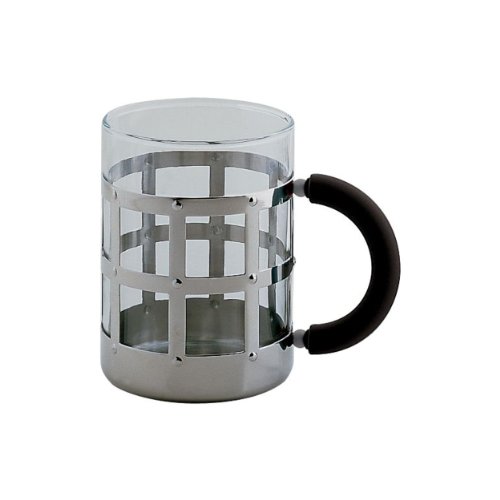 ALESSI DOMENICO Tavola mug acciaio vetro azzurro 35cl